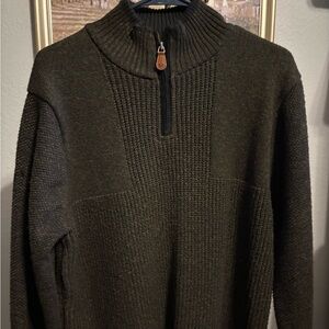 Buffalo David Bitton Dark Green Quarter Zip Sweater
